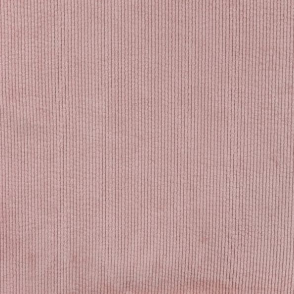Tissu Velours côtelé lavé uni Rose pâle - Par 10 cm
