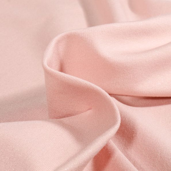 Tissu Jersey Milano uni pailleté Rose pâle - Par 10 cm