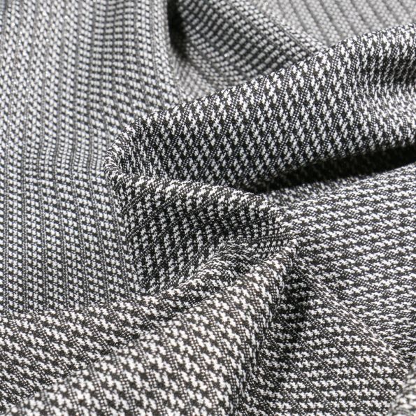 Tissu Jacquard extensible Dolly sur fond Blanc - Par 10 cm