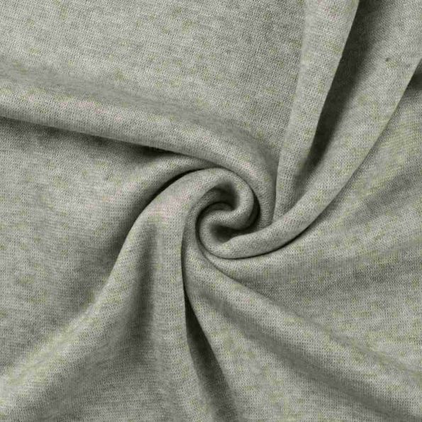 Tissu Maille Viscose lourde Maelis uni Vert chiné - Par 10 cm