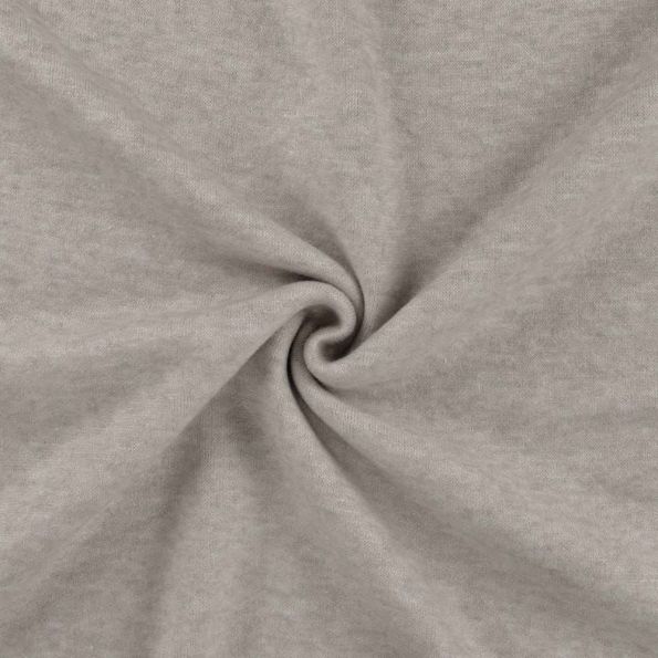 Tissu Maille Viscose lourde Maelis uni Beige chiné - Par 10 cm