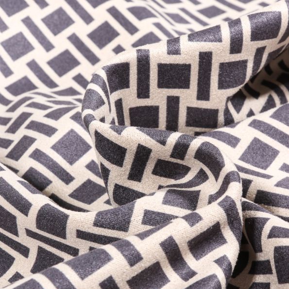 Tissu Suédine Scuba Deniz sur fond Blanc cassé - Par 10 cm