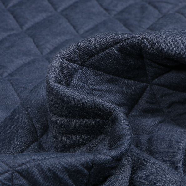 Tissu Sweat matelassé gaufré Dacota Bleu marine - Par 10 cm