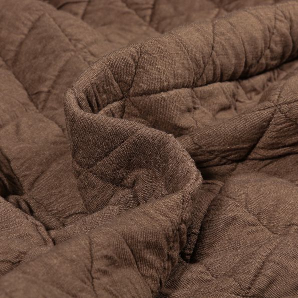 Tissu Sweat matelassé gaufré Dacota Marron - Par 10 cm