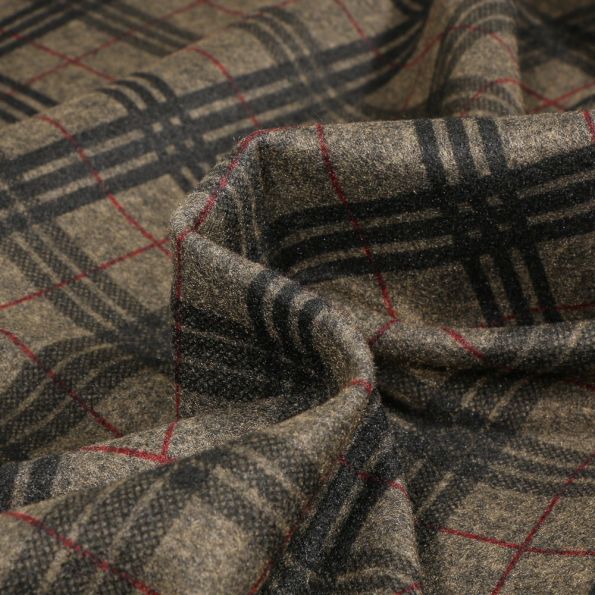 Tissu Jersey Milano touché laine Marron - Par 10 cm