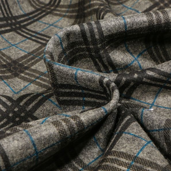 Tissu Jersey Milano touché laine Gris chiné - Par 10 cm