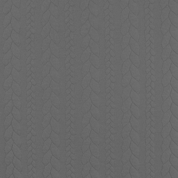 Tissu Sweat effet Maille tressée Gris - Par 10 cm