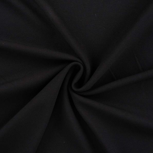 Coupon Tissu Jersey Piqué de coton spécial Polo uni Noir - Coupon de 30 cm