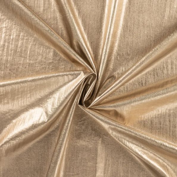 Tissu Taffetas d'habillement Froissé Doré - Par 10 cm