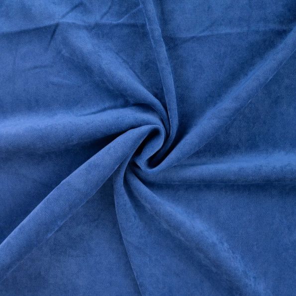 Tissu Velours tissé uni Bleu roi - Par 10 cm