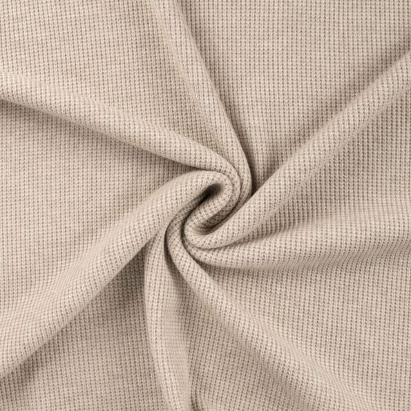 Tissu Maille Jersey Tricot uni Beige - Par 10 cm