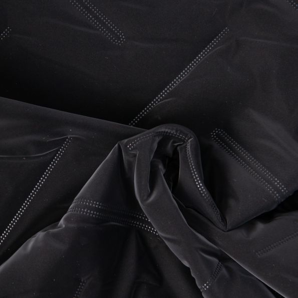 Tissu Doudoune matelassé Mila déperlant uni Noir - Par 10 cm
