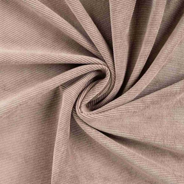Tissu Velours Côtelé lavé  Eden envers fausse fourrure uni  Taupe - Par 10 cm