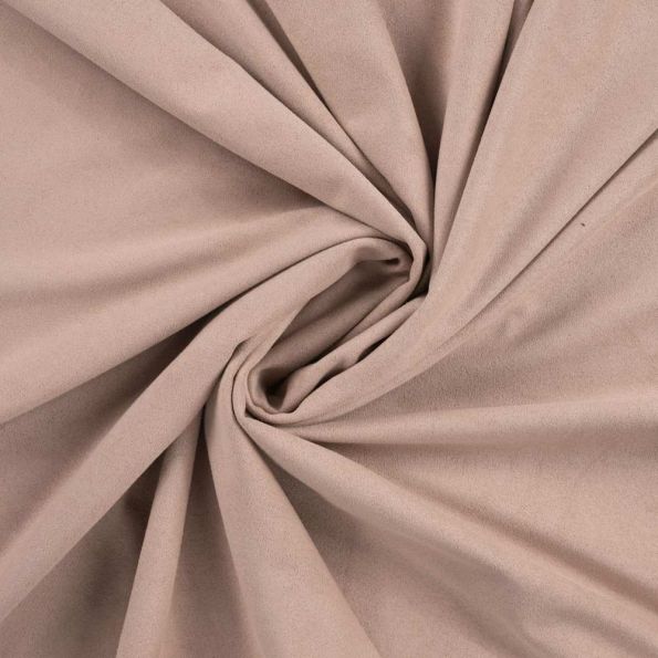 Tissu Suédine extensible Siena aspect daim uni  Taupe - Par 10 cm