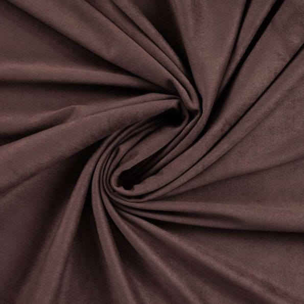 Tissu Suédine extensible Siena aspect daim uni  Marron foncé - Par 10 cm