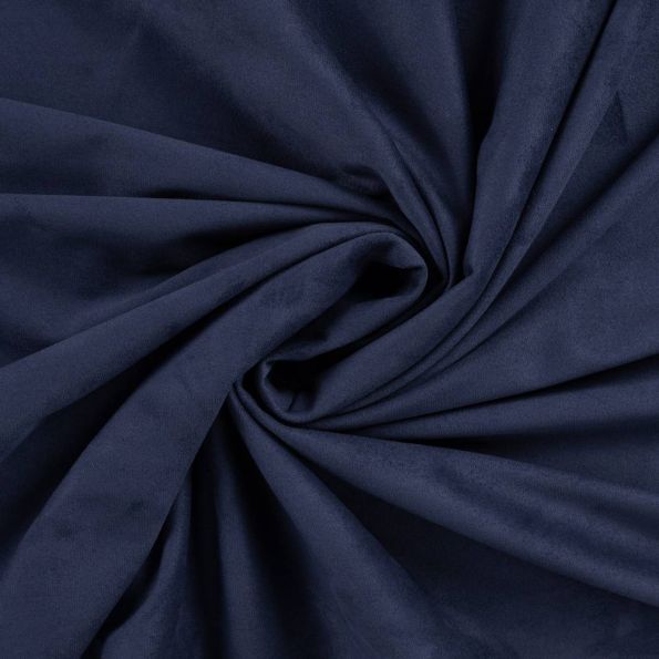 Tissu Suédine extensible Siena aspect daim uni  Bleu marine - Par 10 cm