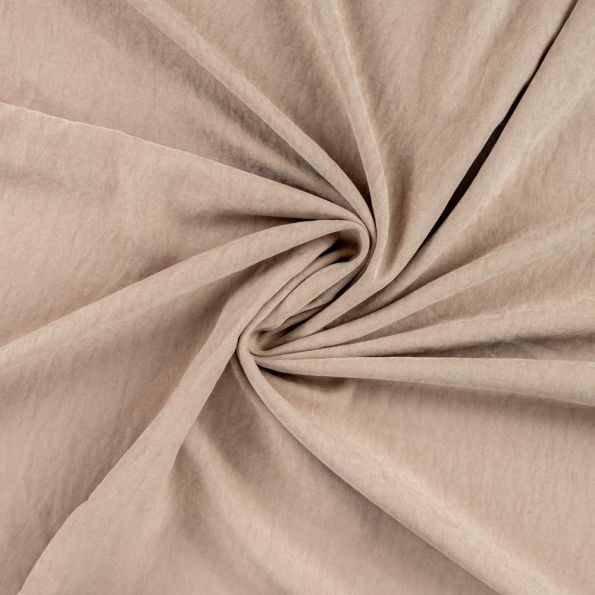 Tissu Suédine Melody  aspect peau de pêche envers satiné uni Beige sable - Par 10 cm