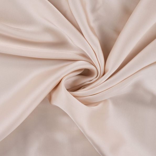 Tissu Viscose   Olivia touché Satin uni  Ecru - Par 10 cm