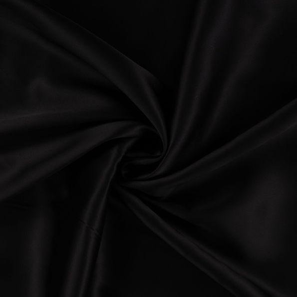 Tissu Viscose   Olivia touché Satin uni  Noir - Par 10 cm