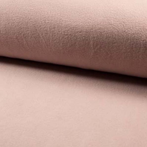 Tissu Polaire doux uni Rose poudré - Par 10 cm