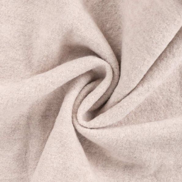 Tissu Laine bouillie  Isolde uni Ecru - Par 10 cm