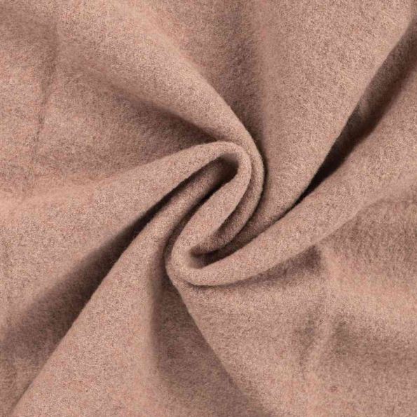 Tissu Laine bouillie  Isolde uni Camel - Par 10 cm