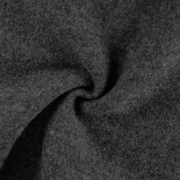 Tissu Laine bouillie  Isolde uni Gris anthracite - Par 10 cm