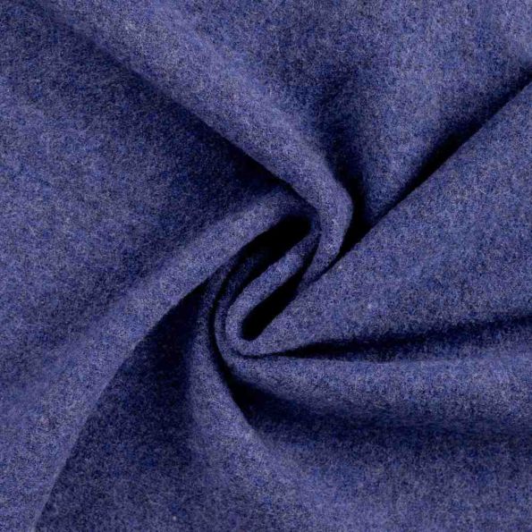 Tissu Laine bouillie Isolde uni Bleu cobalt - Par 10 cm