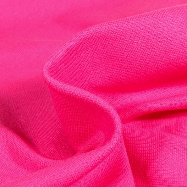 Tissu Jersey Bord côte uni Rose bonbon - Par 10 cm