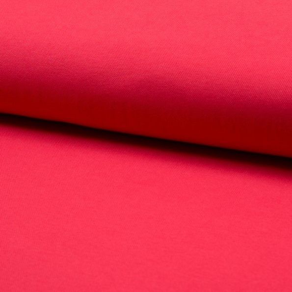 Coupon Tissu Jersey Piqué de coton spécial Polo Rouge - Coupon de 50 cm
