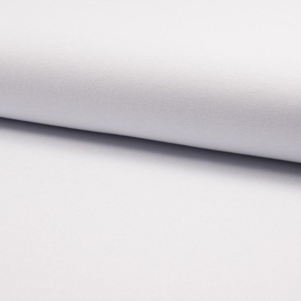 Coupon Tissu Jersey Piqué de coton spécial Polo Blanc - Coupon de 20 cm