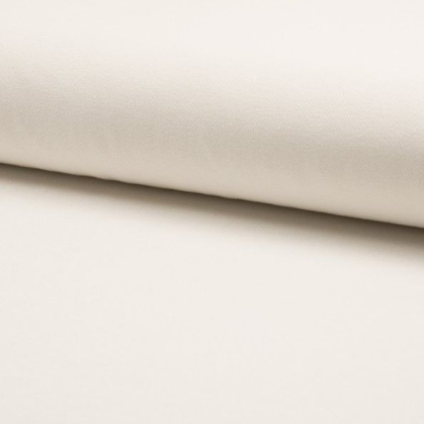 Coupon Tissu Jersey Piqué de coton spécial Polo Blanc cassé - Coupon de 20 cm