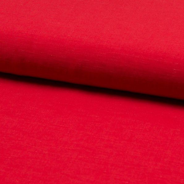 Tissu Viscose lin Santorini Rouge - Par 10 cm