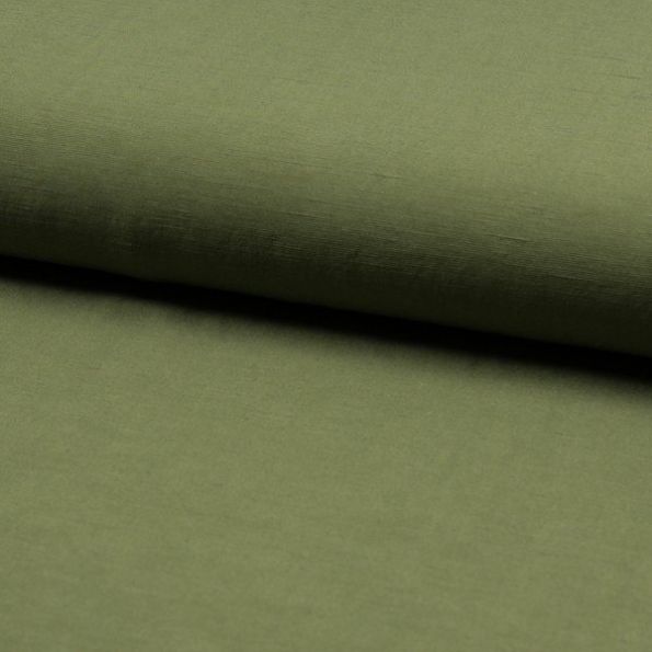 Tissu Viscose lin Santorini Vert kaki - Par 10 cm