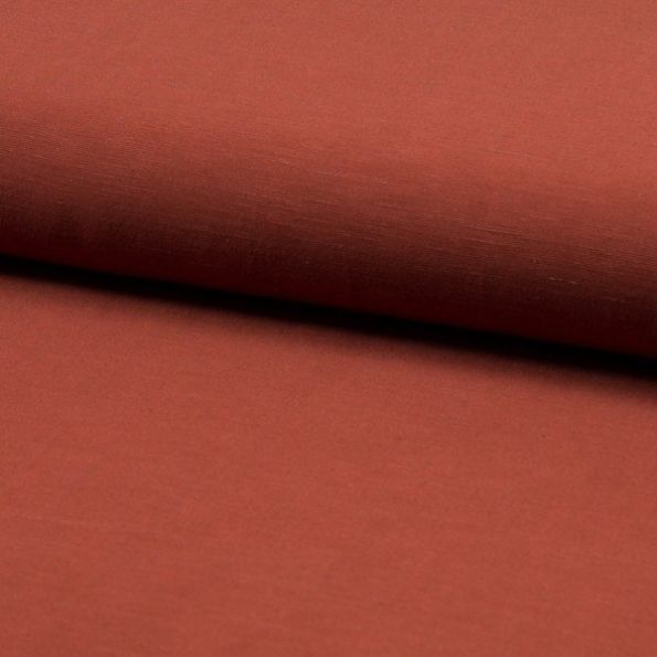 Tissu Viscose lin Santorini Terracotta - Par 10 cm