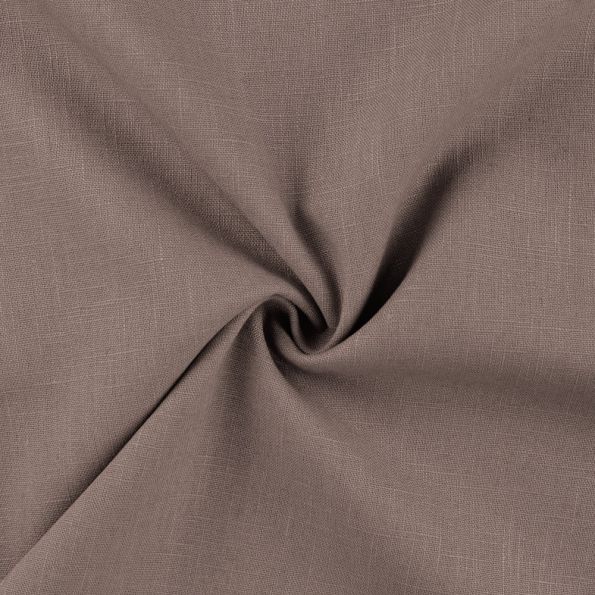 Tissu 100% Lin uni Taupe - Par 10 cm