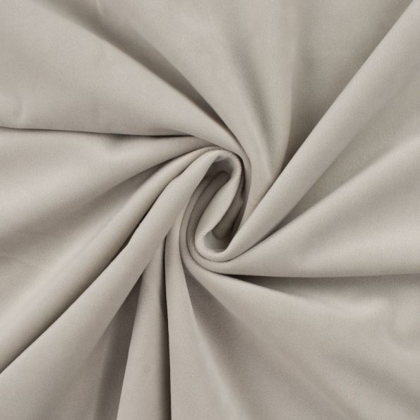 Tissu Velours ras d'habillement uni Ecru - Par 10 cm