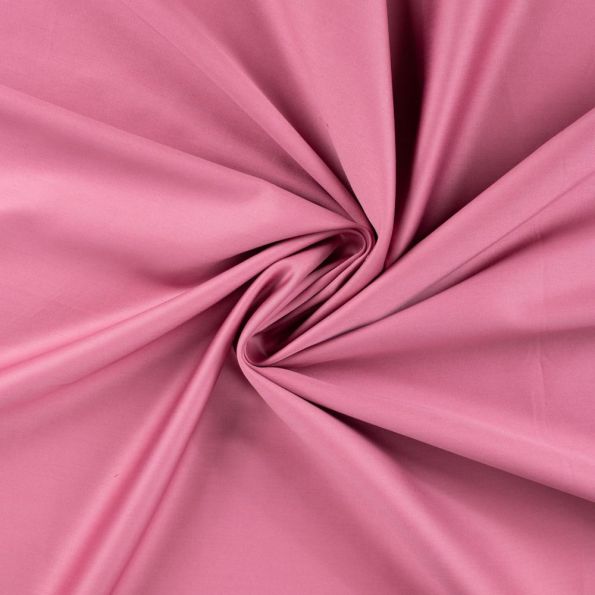 Tissu Coton satiné uni Rose blush - Par 10 cm