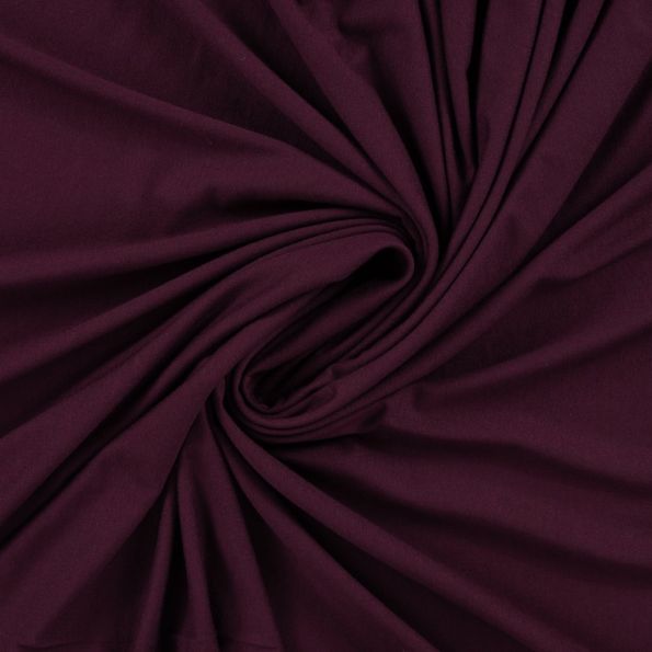Tissu Jersey Viscose uni Lia Bordeaux foncé - Par 10 cm