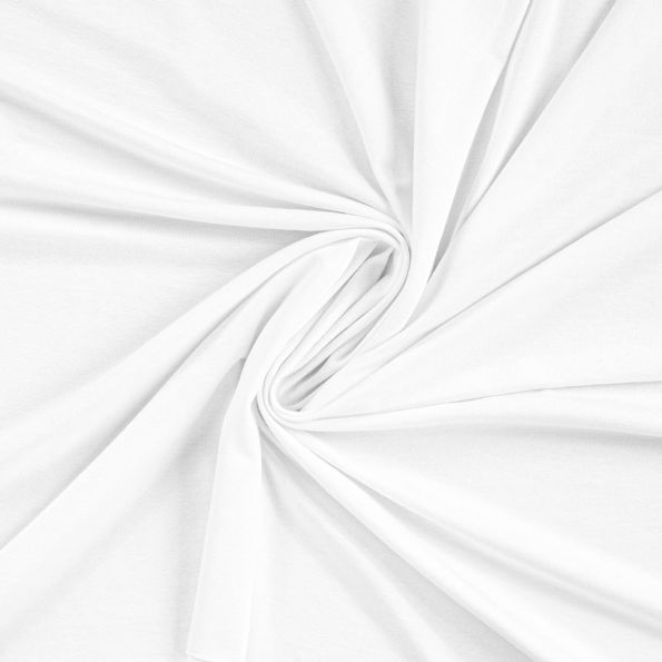 Tissu Jersey Viscose uni Lia Blanc pur - Par 10 cm
