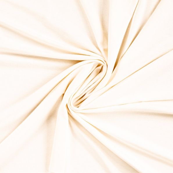 Tissu Jersey Viscose uni Lia Ecru - Par 10 cm