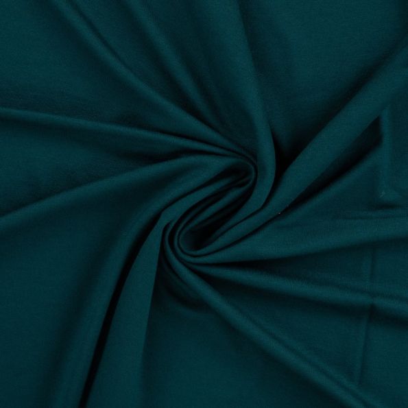 Tissu Jersey Viscose uni Lia Vert canard - Par 10 cm