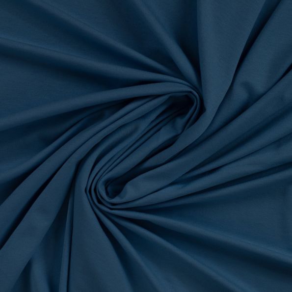 Tissu Jersey Viscose uni Lia Bleu pétrole - Par 10 cm