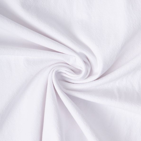 Tissu Coton Lavé aspect Lin uni Blanc - Par 10 cm