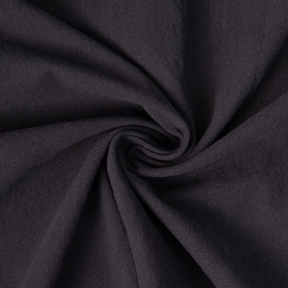 Tissu Coton Lavé aspect Lin uni Noir - Par 10 cm