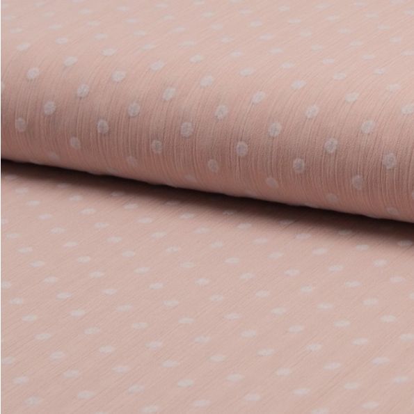 Tissu Voile plumetis Saumon pastel - Par 10 cm