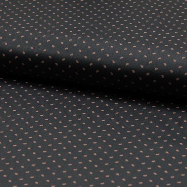 Popeline de coton satiné Romantico Motif mini cachemire rose nude sur fond Gris anthracite - Par 10 cm