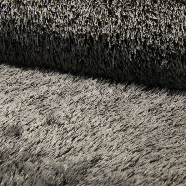 Tissu Fausse fourrure 2 tons Longs poils Argent x10cm