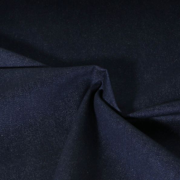 Tissu Jeans Denim Nims uni Bleu marine - Par 10 cm