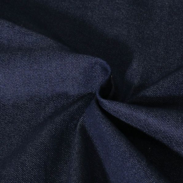 Tissu Jeans Denim Ova uni Bleu foncé - Par 10 cm